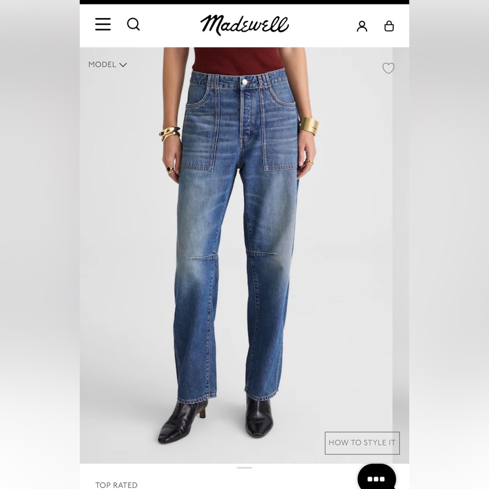 Madewell the darted barrel legged Jean